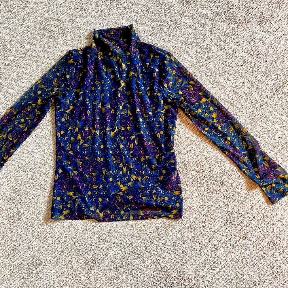 Anthropologie mockneck blouse
